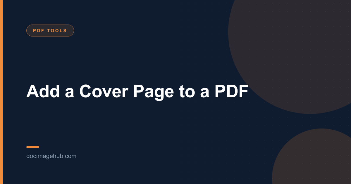Add a Cover Page to a PDF