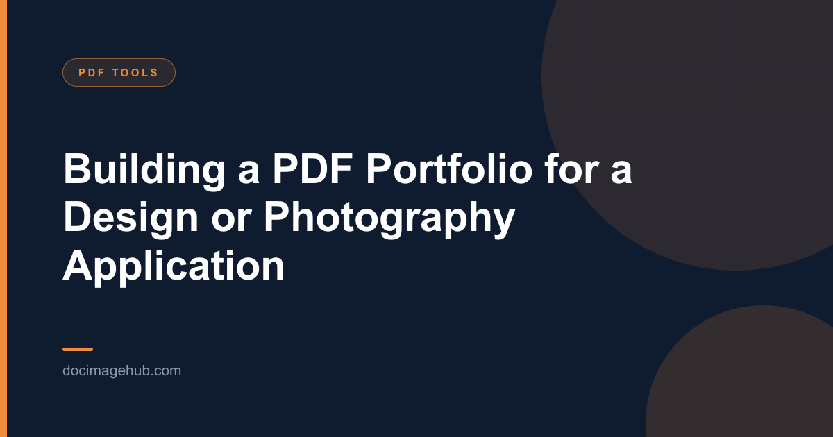 Building a PDF Portfolio for a Design or Photography Application