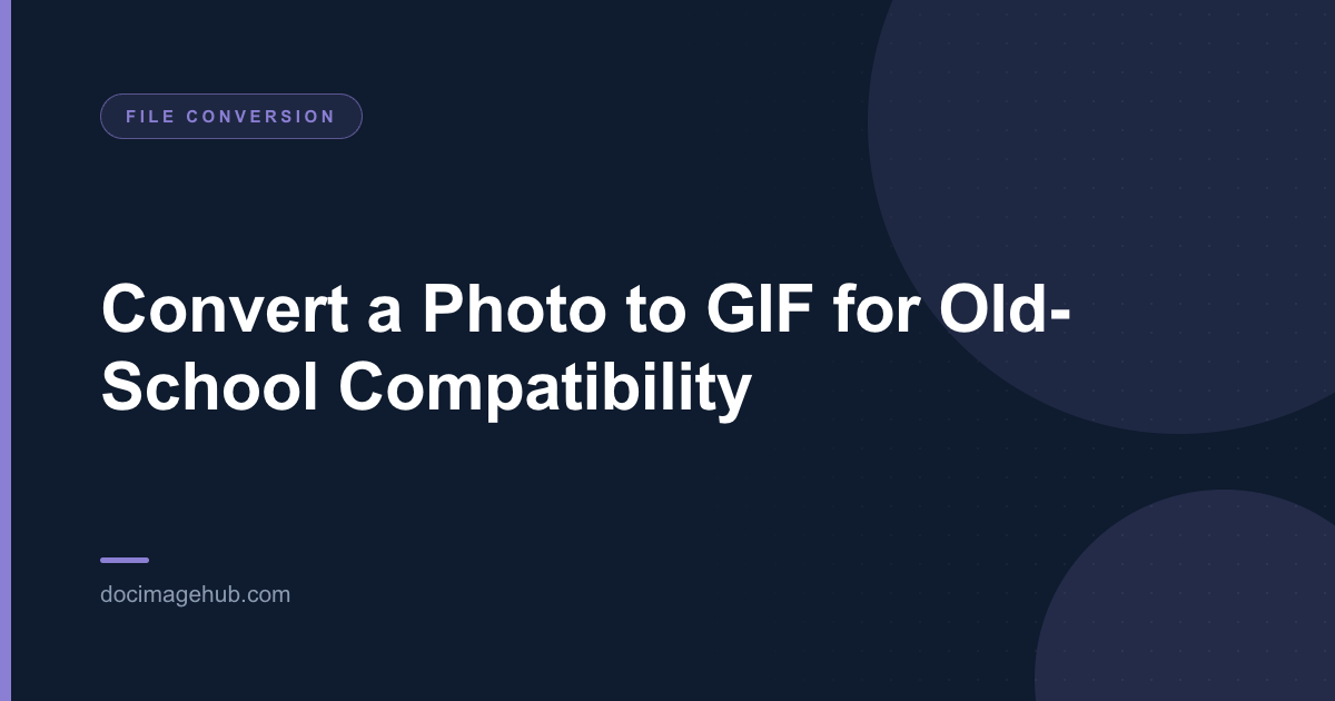 Convert a Photo to GIF for Old-School Compatibility