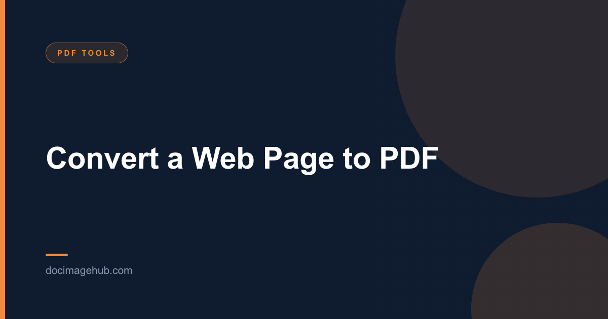 Convert a Web Page to PDF