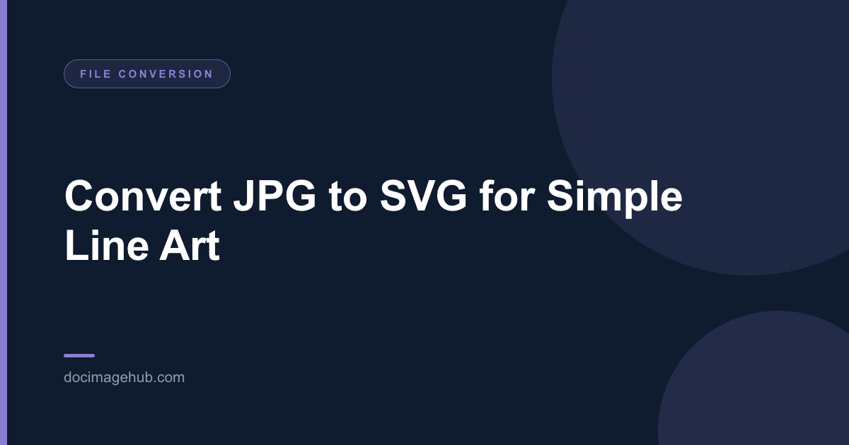 Convert JPG to SVG for Simple Line Art
