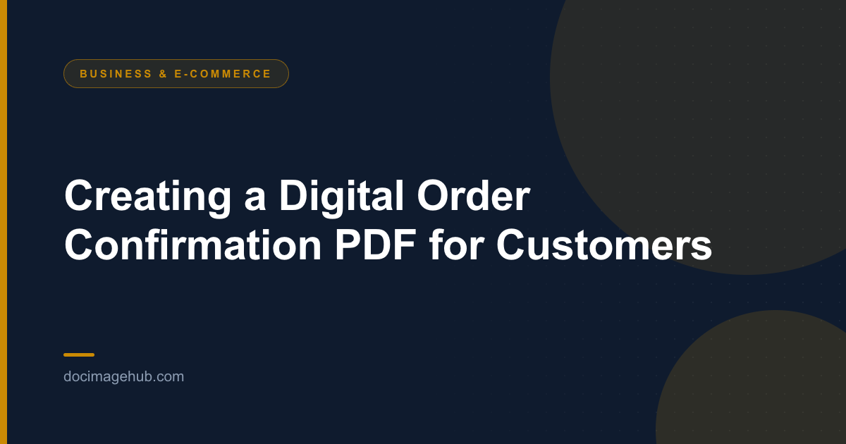 Creating a Digital Order Confirmation PDF for Customers