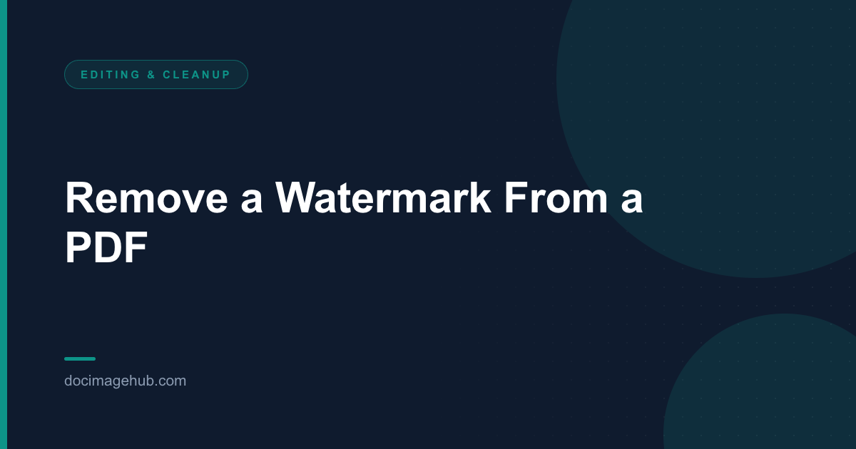 Remove a Watermark From a PDF