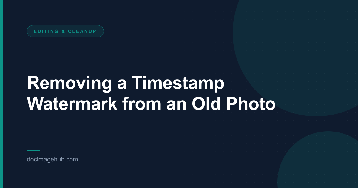 Removing a Timestamp Watermark from an Old Photo