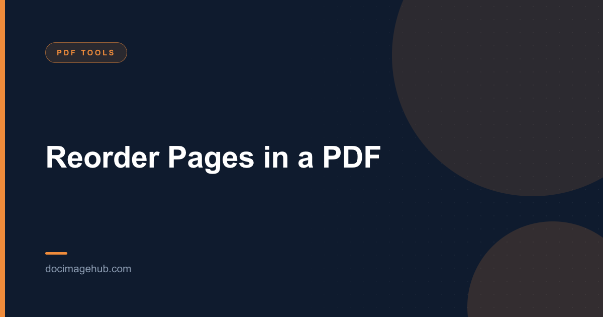 Reorder Pages in a PDF