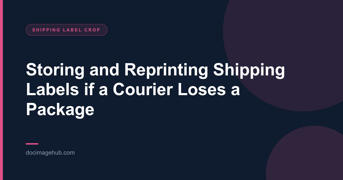 Storing and Reprinting Shipping Labels if a Courier Loses a Package