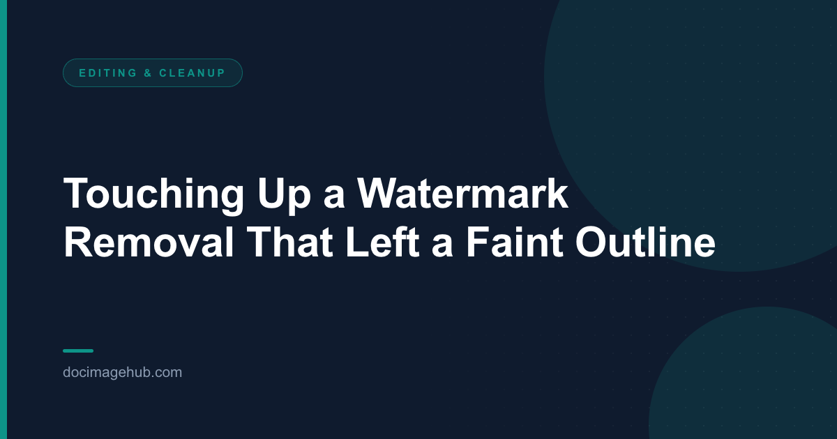 Touching Up a Watermark Removal That Left a Faint Outline