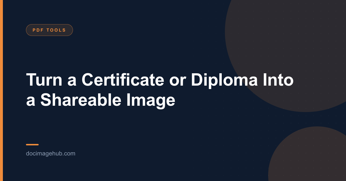 Turn a Certificate or Diploma Into a Shareable Image
