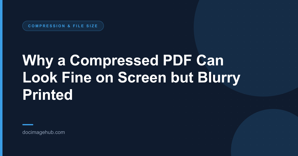 Why a Compressed PDF Can Look Fine on Screen but Blurry Printed